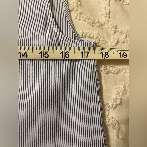 J Crew blue and white striped sleeveless shirt - Picture 7 of 8